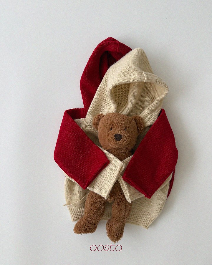 Aosta - Korean Children Fashion - #fashionkids - Knit Cookie Hoodie