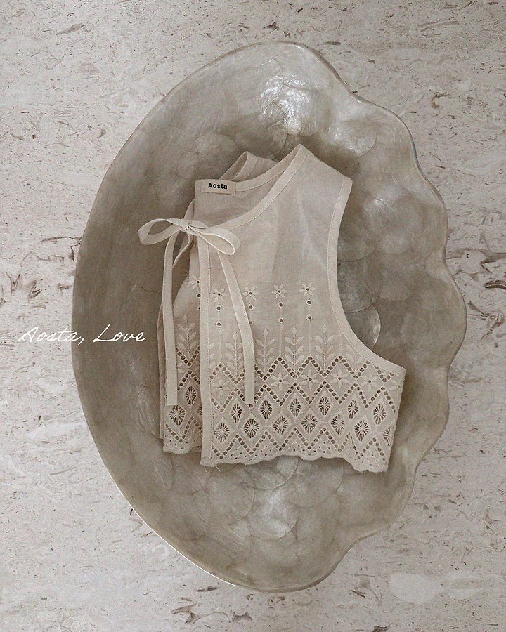 Aosta - Korean Children Fashion - #kidsshorts - Lace Jenny Open Vest - 6