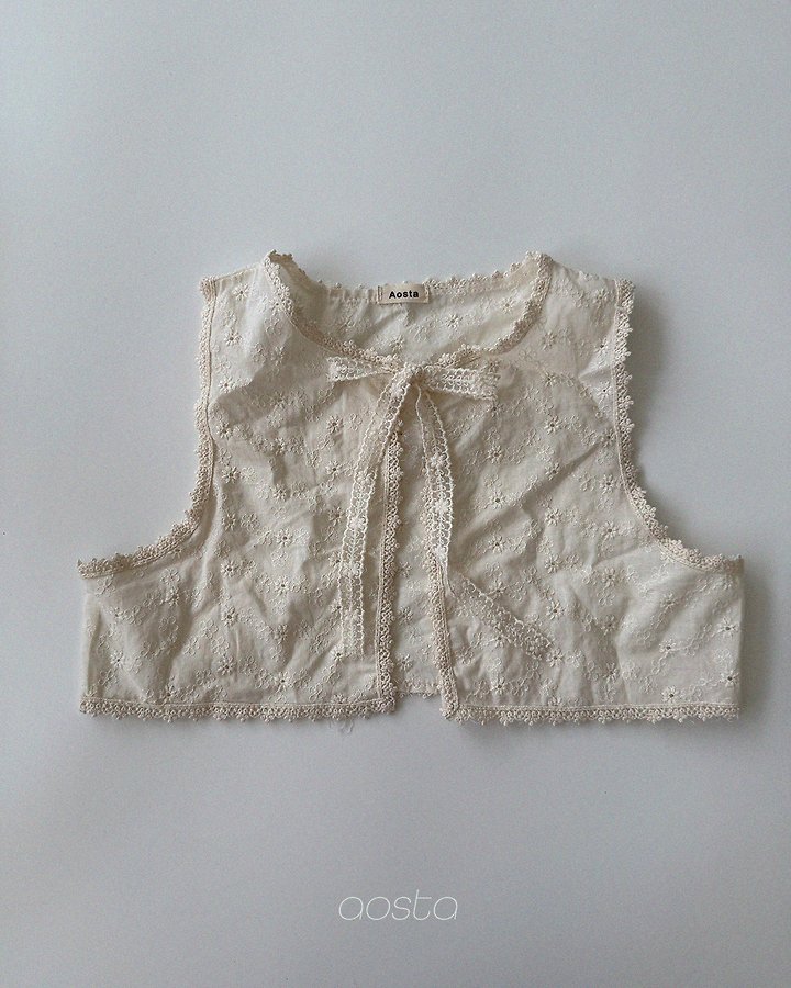 Aosta - Korean Children Fashion - #kidsshorts - Lace Open Vest