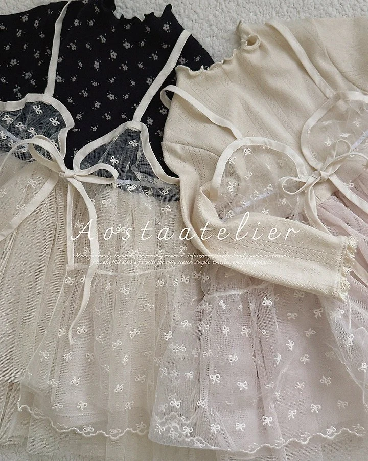 Aosta - Korean Children Fashion - #kidsshorts - Lace Ribbon Open One-piece - 8