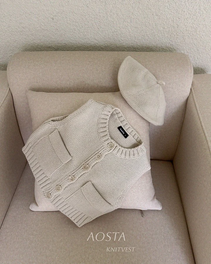 Aosta - Korean Children Fashion - #kidsstore - Knit Cookie Vest - 6