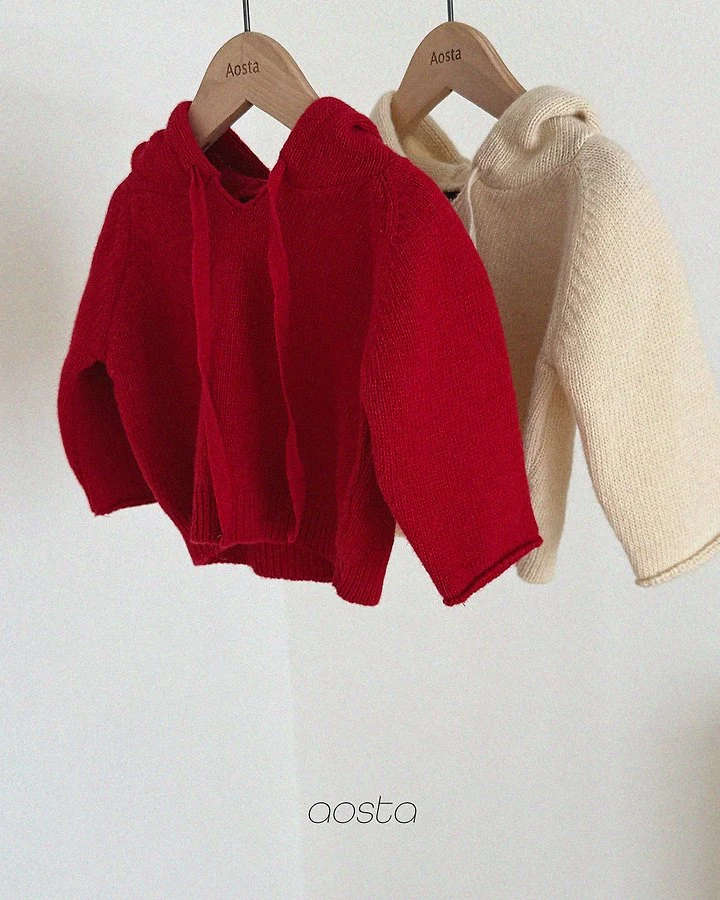 Aosta - Korean Children Fashion - #kidsstore - Knit Cookie Hoodie - 3
