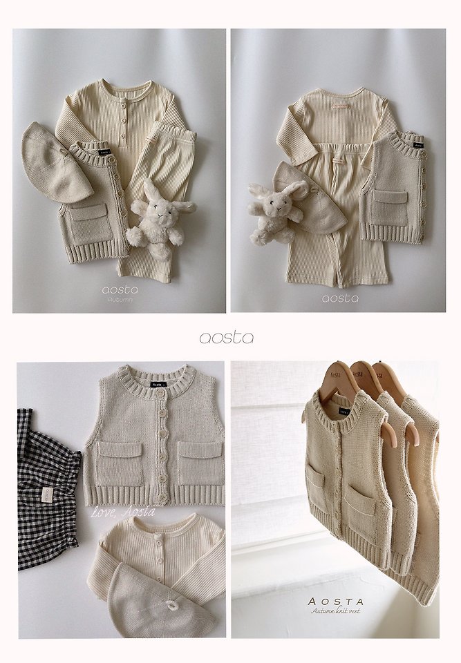 Aosta - Korean Children Fashion - #kidzfashiontrend - Knit Cookie Vest - 7