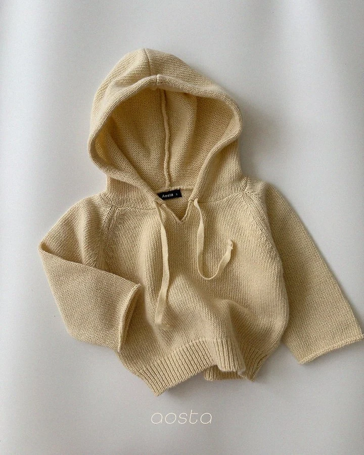 Aosta - Korean Children Fashion - #kidsstore - Knit Cookie Hoodie - 4