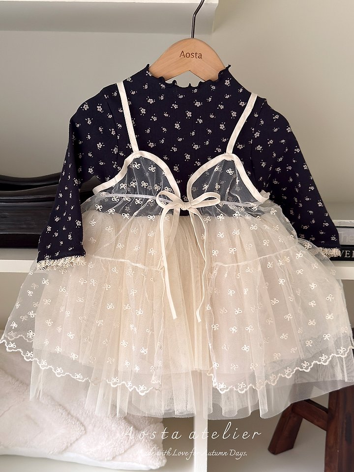 Aosta - Korean Children Fashion - #kidzfashiontrend - Lace Ribbon Open One-piece - 10