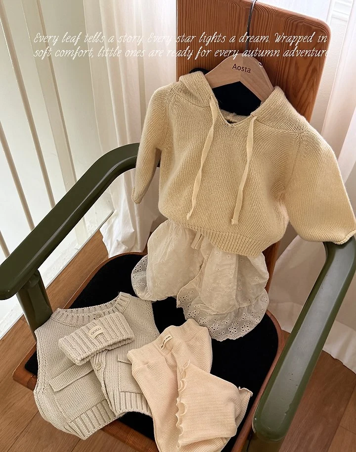 Aosta - Korean Children Fashion - #littlefashionista - Knit Cookie Hoodie - 6