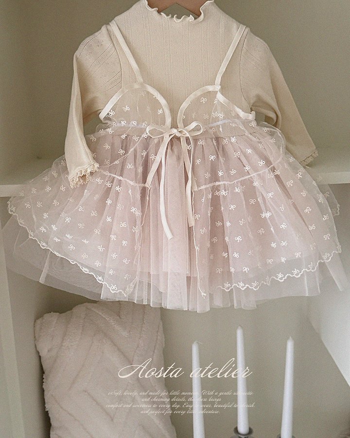 Aosta - Korean Children Fashion - #littlefashionista - Lace Ribbon Open One-piece - 12