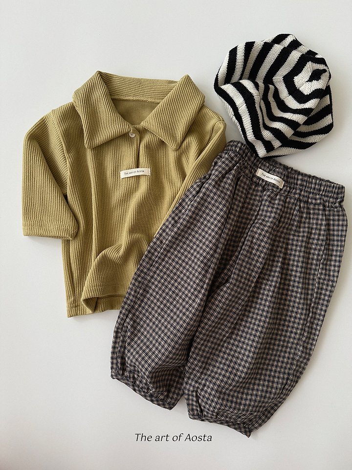 Aosta - Korean Children Fashion - #magicofchildhood - Mulmul Collar Tee - 11