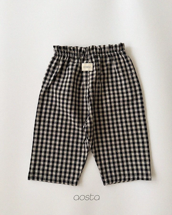 Aosta - Korean Children Fashion - #minifashionista - Caramel Check Pants - 3