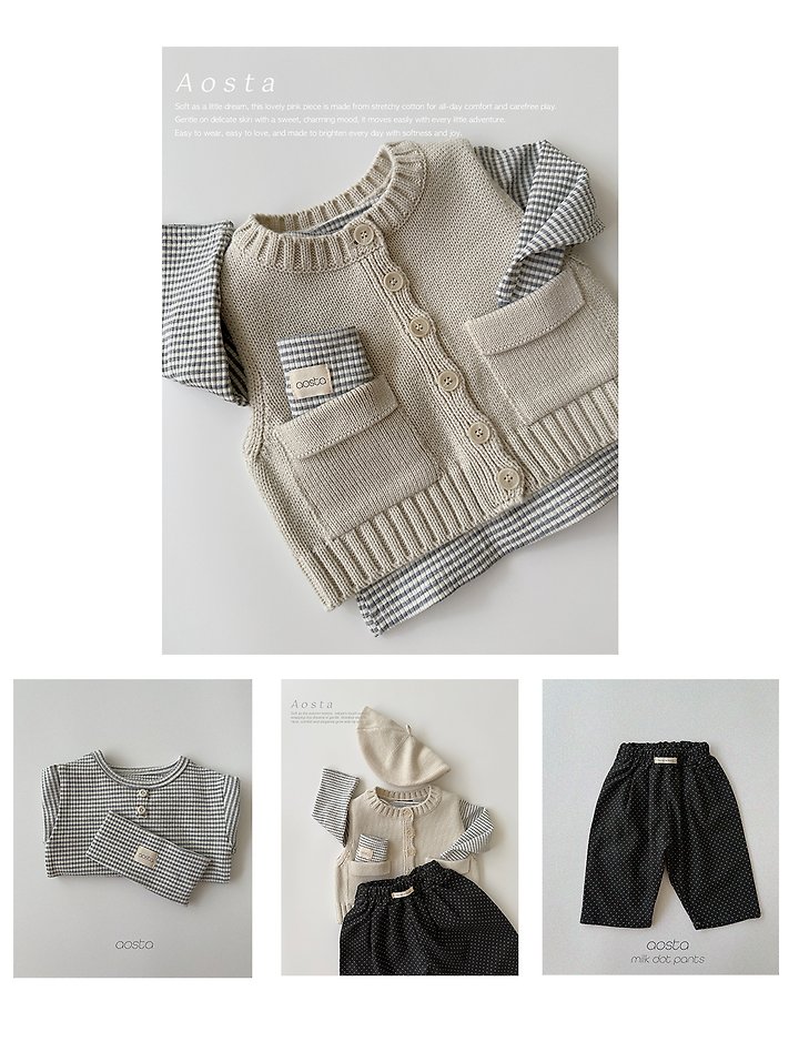 Aosta - Korean Children Fashion - #minifashionista - Knit Cookie Vest - 11