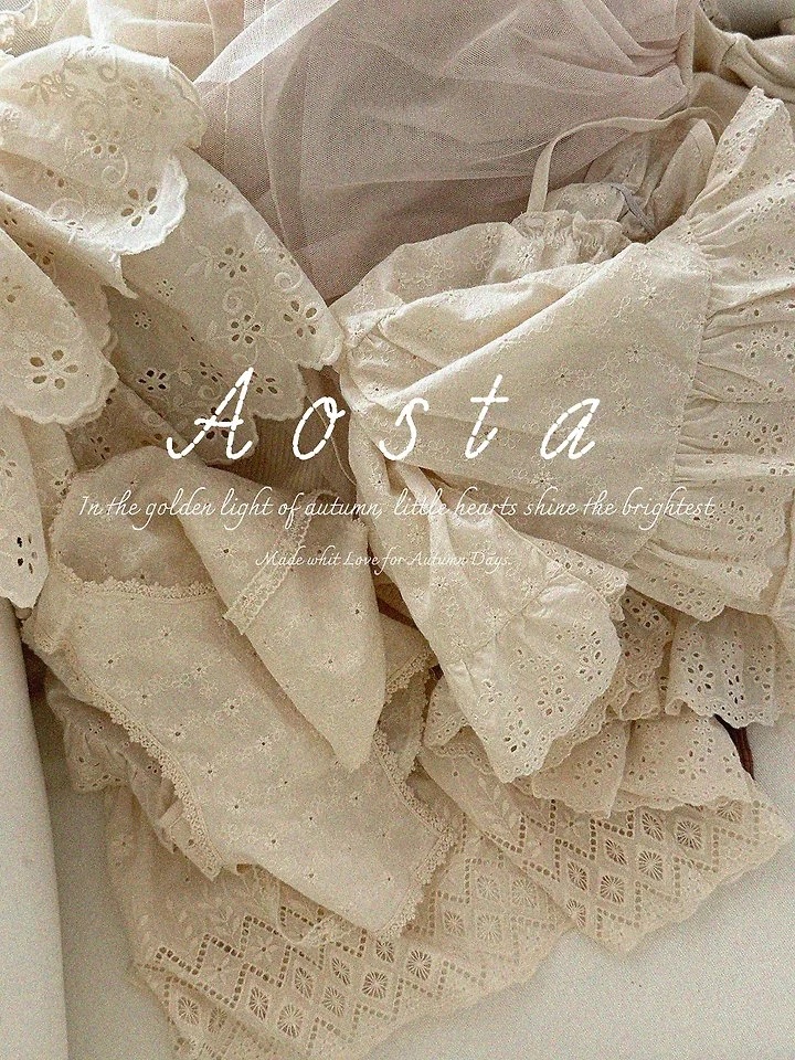 Aosta - Korean Children Fashion - #minifashionista - Lace Cotton Open One-piece - 8