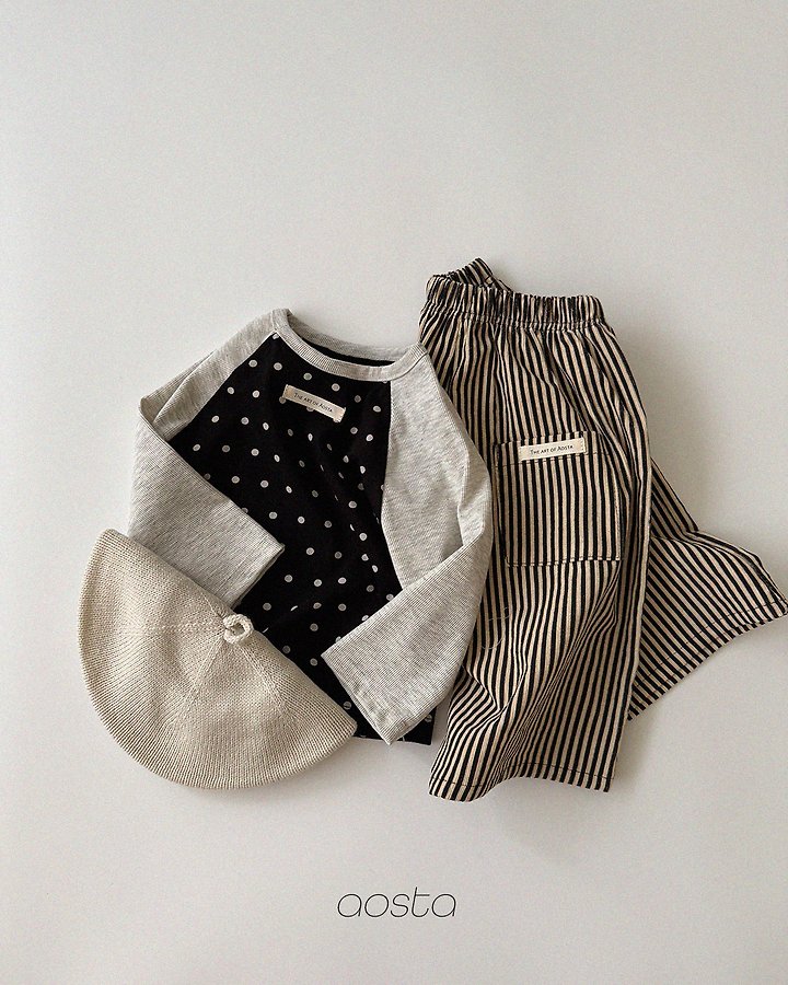 Aosta - Korean Children Fashion - #minifashionista - Dot Raglan Tee - 9