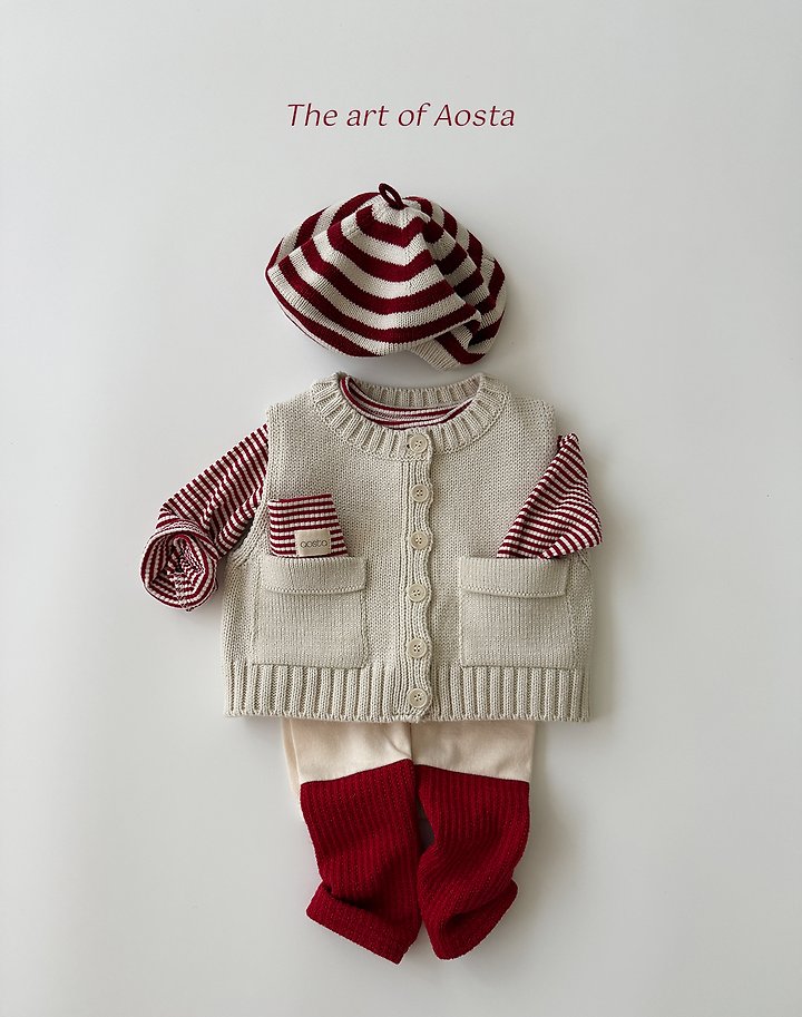 Aosta - Korean Children Fashion - #prettylittlegirls - Knit Cookie Vest - 12