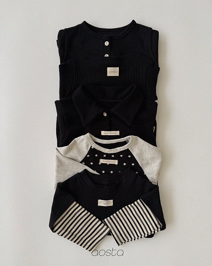 Aosta - Korean Children Fashion - #prettylittlegirls - Dot Raglan Tee - 10