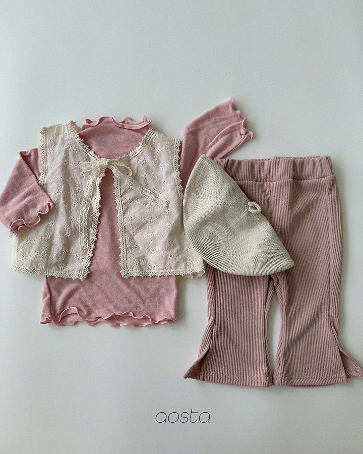 Aosta - Korean Children Fashion - #stylishchildhood - Lace Open Vest - 11