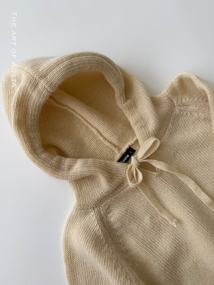 Aosta - Korean Children Fashion - #stylishchildhood - Knit Cookie Hoodie - 12