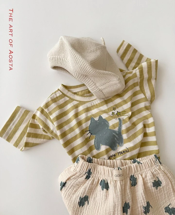 Aosta - Korean Children Fashion - #toddlerclothing - Meow Tee - 4