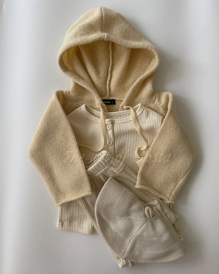 Aosta - Korean Children Fashion - #todddlerfashion - Knit Cookie Hoodie - 10