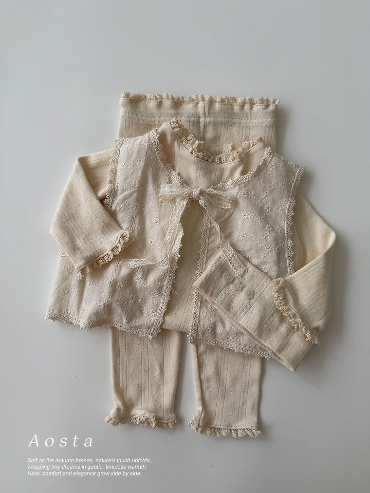 Aosta - Korean Children Fashion - #toddlerclothing - Lace Open Vest - 10