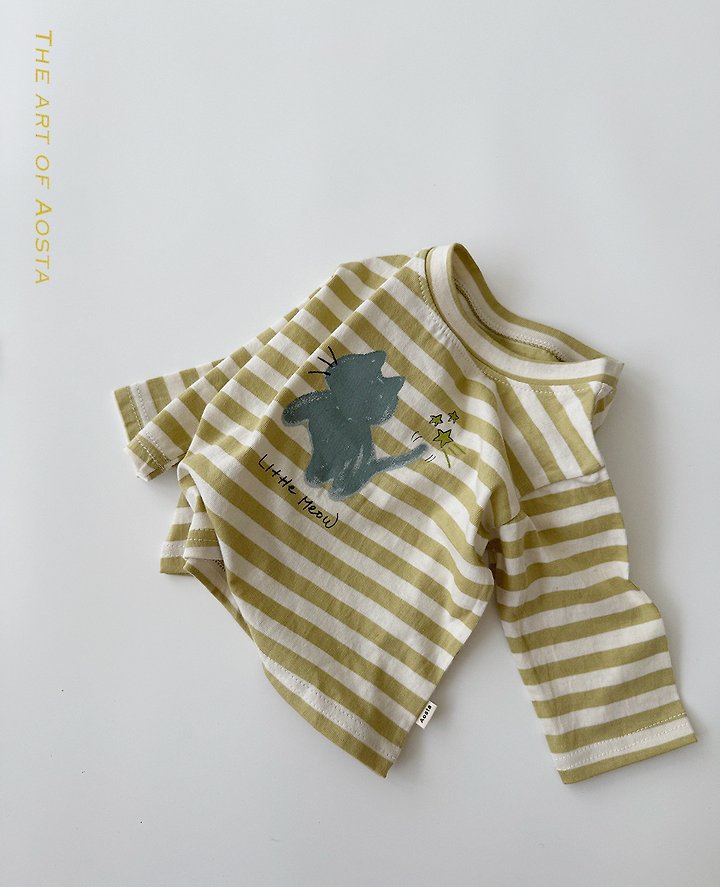 Aosta - Korean Children Fashion - #toddlerclothing - Meow Tee - 3