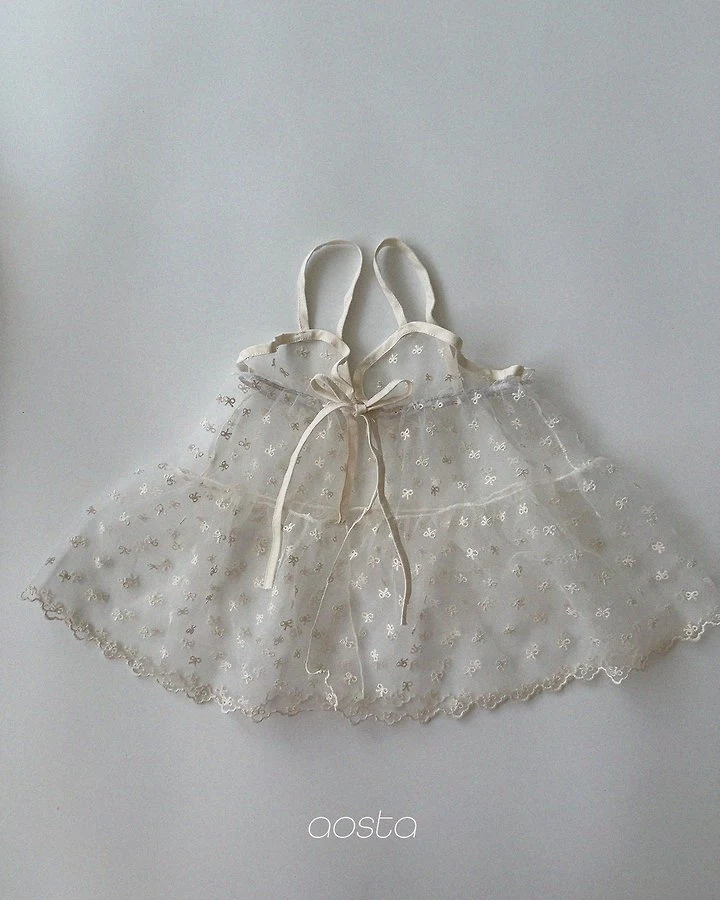 Aosta - Korean Children Fashion - #toddlerclothing - Lace Ribbon Open One-piece