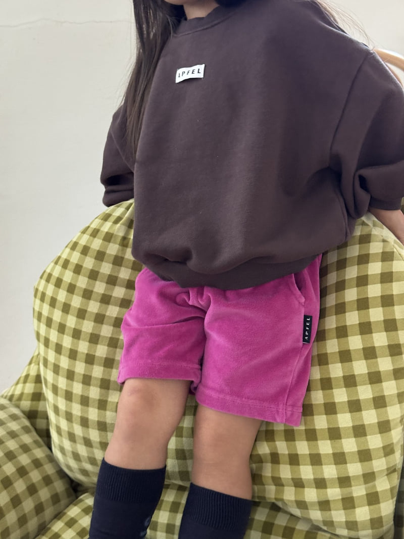 Apfel - Korean Children Fashion - #kidsstore - Cube Velvet Shorts - 5