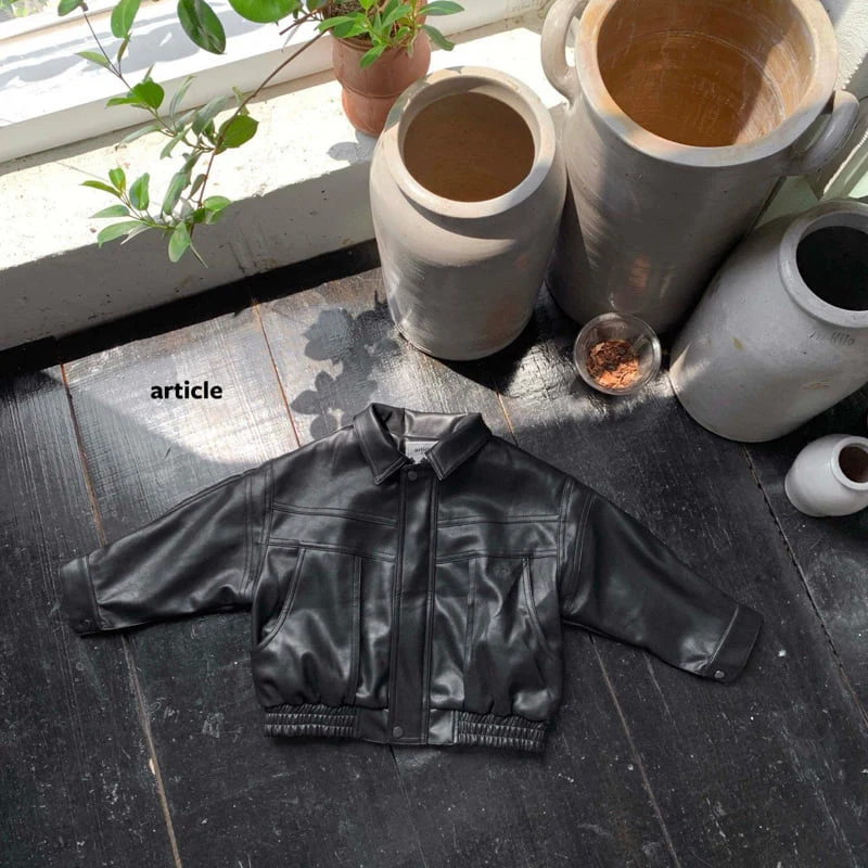 Article - Korean Children Fashion - #Kfashion4kids - Rise Leather Jacket