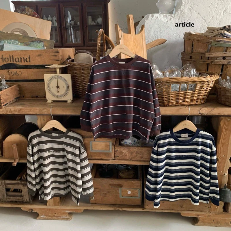 Article - Korean Children Fashion - #Kfashion4kids - Tencel Stripe Box Tee - 2