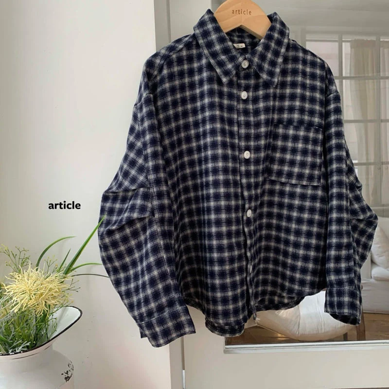 Article - Korean Children Fashion - #childofig - Check Pitch Pin-Tuck Shirt - 8