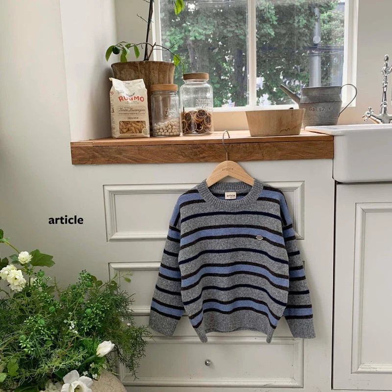 Article - Korean Children Fashion - #childrensboutique - East Stripe Knit - 2