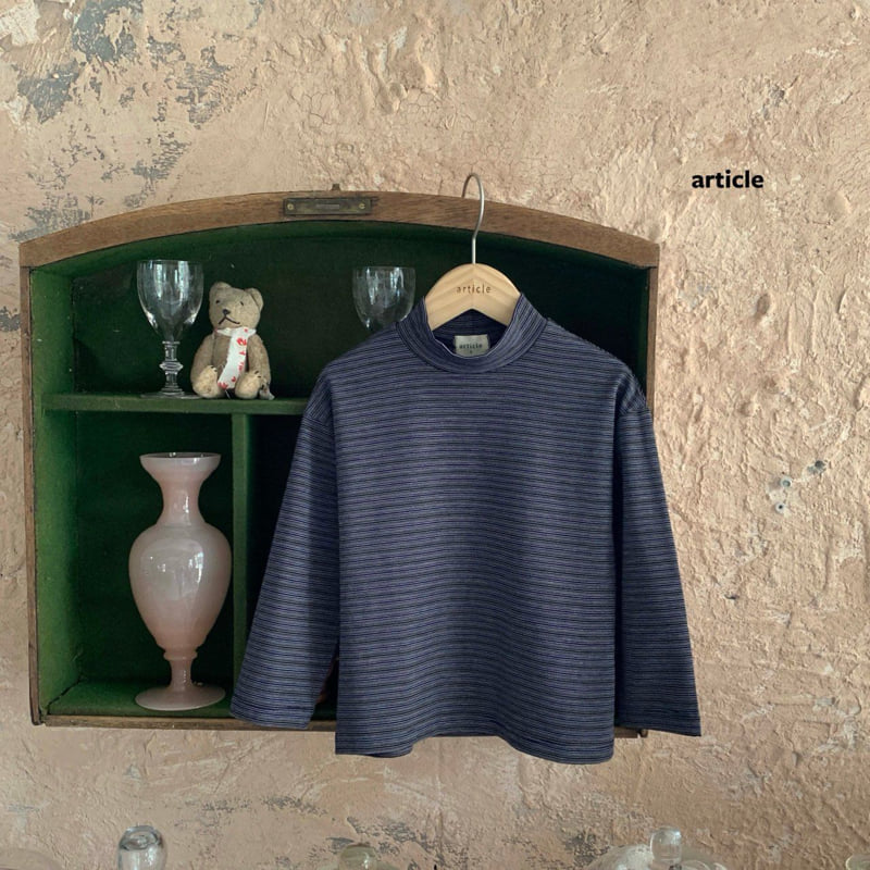 Article - Korean Children Fashion - #designkidswear - Striped Modal Turtleneck Tee - 6