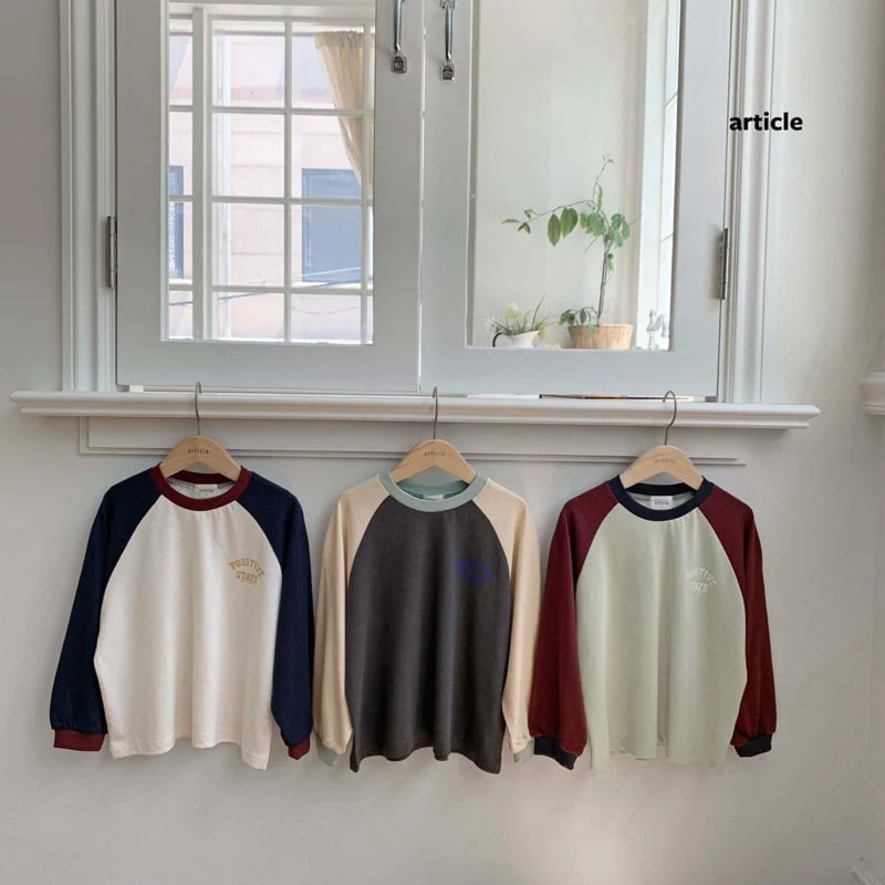 Article - Korean Children Fashion - #designkidswear - Model Color-Block Raglan Tee