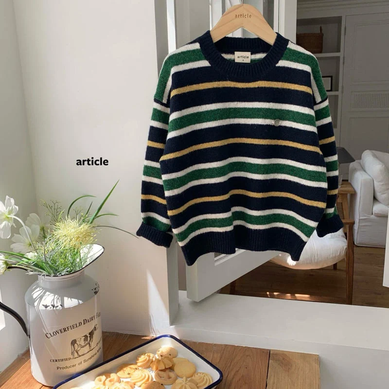 Article - Korean Children Fashion - #fashionkids - East Stripe Knit - 5
