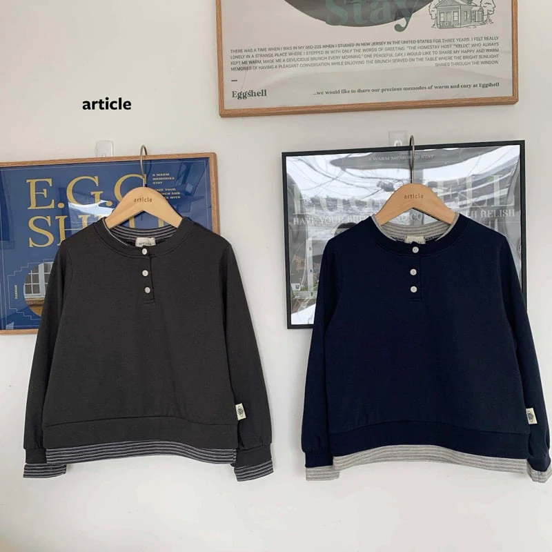 Article - Korean Children Fashion - #fashionkids - Double Henley Neck Tee