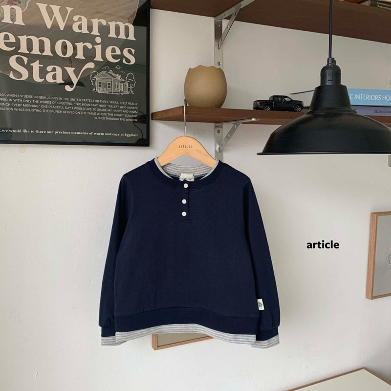 Article - Korean Children Fashion - #kidsshorts - Double Henley Neck Tee - 2
