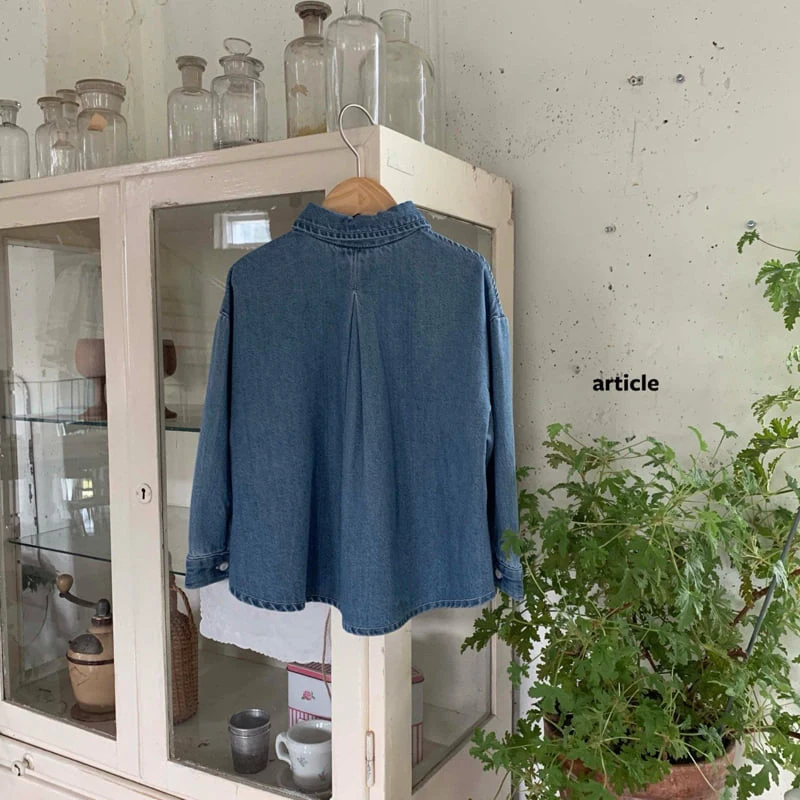 Article - Korean Children Fashion - #kidsshorts - AUB Denim Shirt - 2