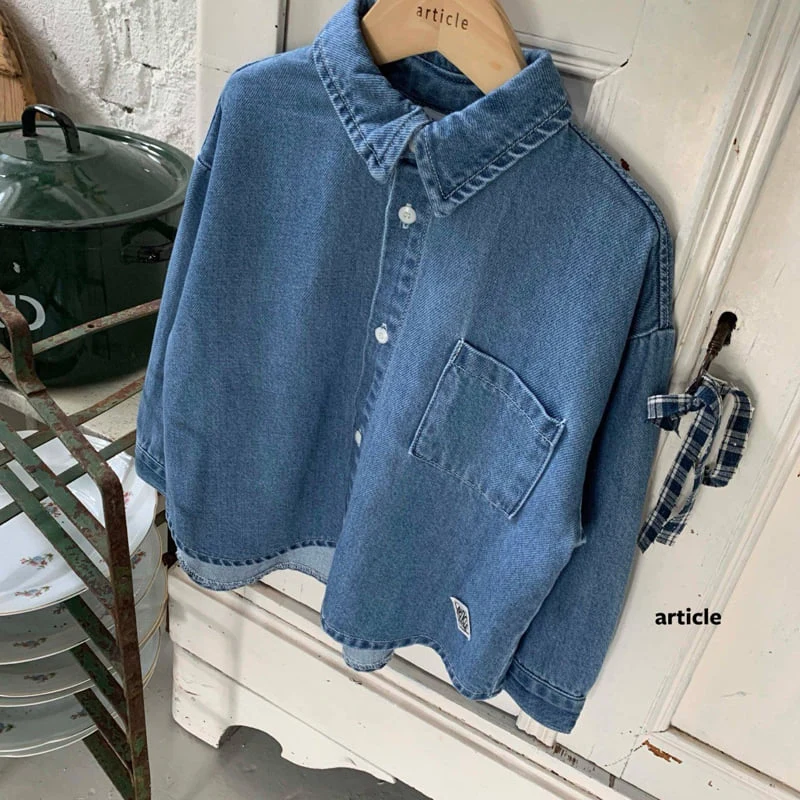 Article - Korean Children Fashion - #kidsstore - AUB Denim Shirt - 3