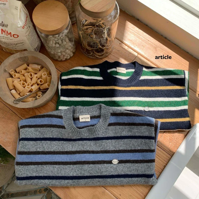 Article - Korean Children Fashion - #kidzfashiontrend - East Stripe Knit - 8