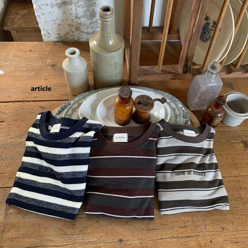 Article - Korean Children Fashion - #kidzfashiontrend - Tencel Stripe Box Tee
