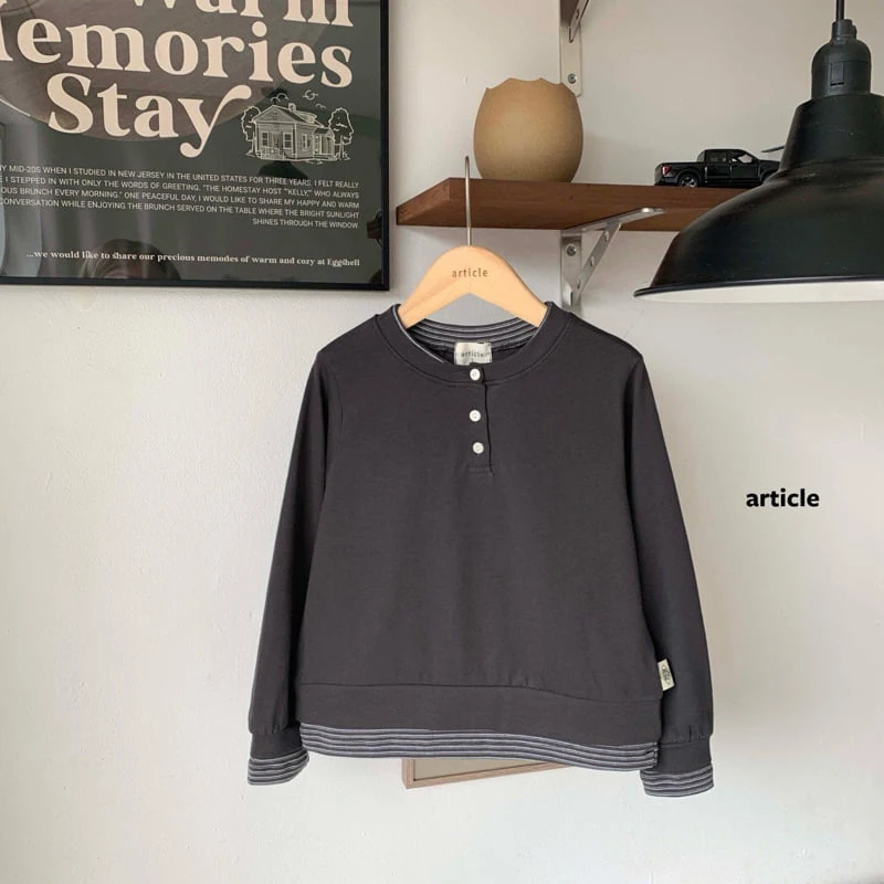 Article - Korean Children Fashion - #littlefashionista - Double Henley Neck Tee - 6