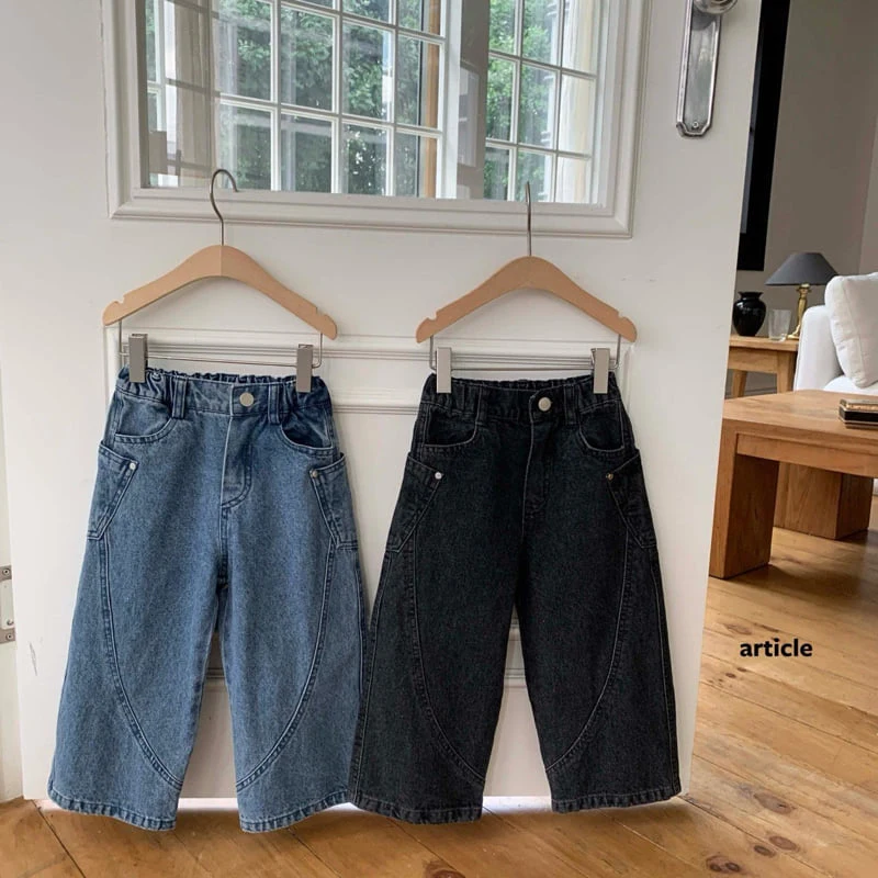 Article - Korean Children Fashion - #littlefashionista - Logos Cut Denim