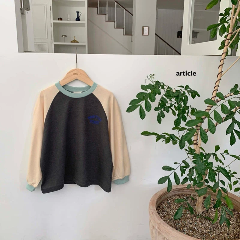 Article - Korean Children Fashion - #littlefashionista - Model Color-Block Raglan Tee - 8