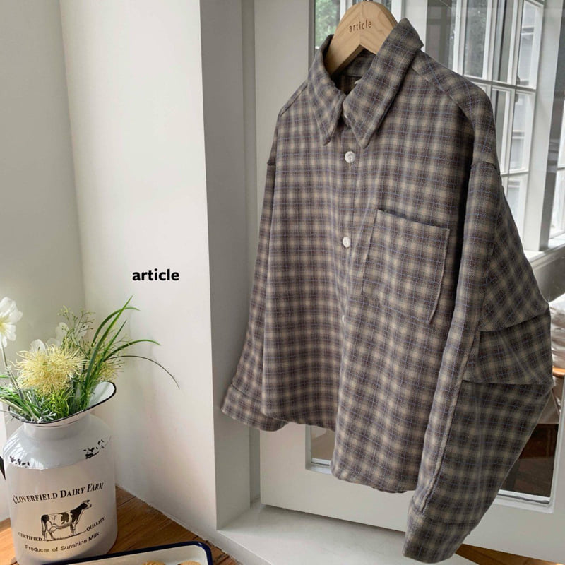 Article - Korean Children Fashion - #Kfashion4kids - Check Pitch Pin-Tuck Shirt - 4