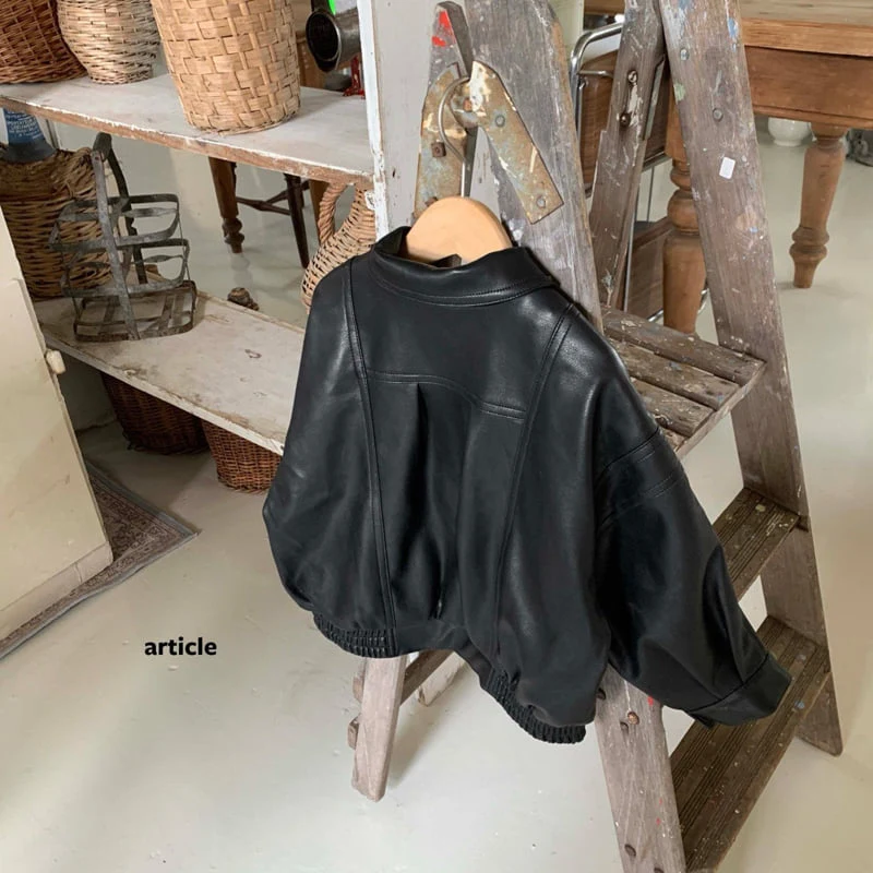 Article - Korean Children Fashion - #magicofchildhood - Rise Leather Jacket - 3
