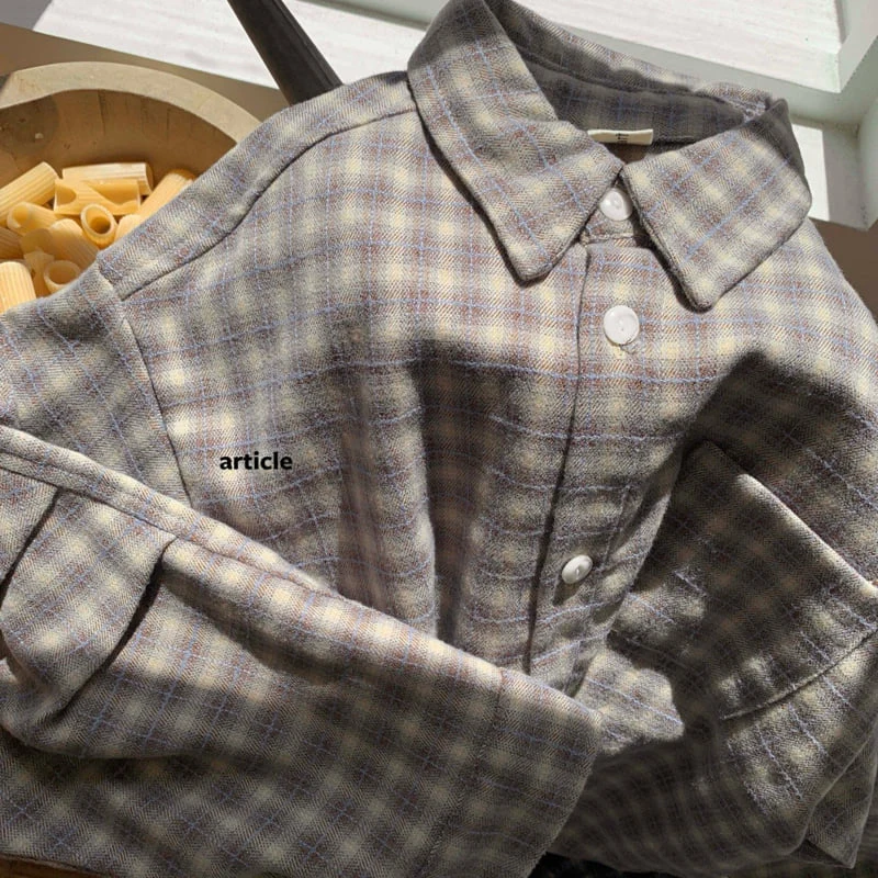 Article - Korean Children Fashion - #magicofchildhood - Check Pitch Pin-Tuck Shirt - 5