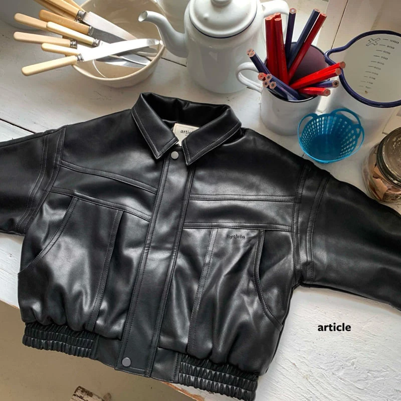 Article - Korean Children Fashion - #magicofchildhood - Rise Leather Jacket - 4