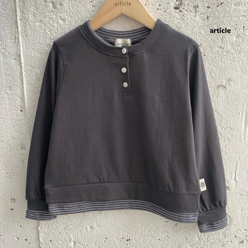 Article - Korean Children Fashion - #prettylittlegirls - Double Henley Neck Tee - 9