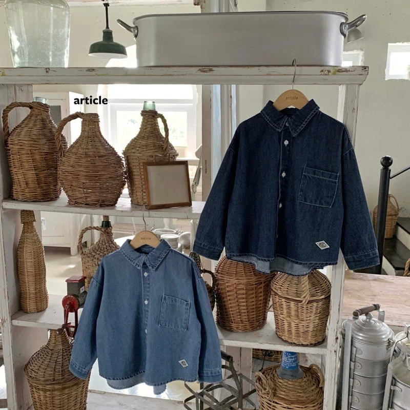 Article - Korean Children Fashion - #prettylittlegirls - AUB Denim Shirt - 9