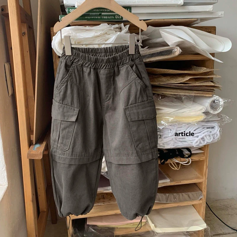 Article - Korean Children Fashion - #prettylittlegirls - Peach Bio Cargo Pants - 7