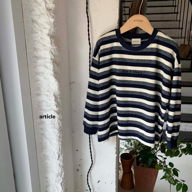 Article - Korean Children Fashion - #prettylittlegirls - Tencel Stripe Box Tee - 6